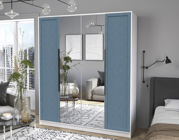 Изображение товара Шкаф Интерлиния Концепт Тренд КТ-Ш4(з) (белый платинум/дуб лазурный)