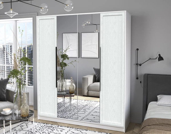 Изображение товара Шкаф Интерлиния Концепт Тренд КТ-Ш4(з) (белый платинум/дуб полярный)