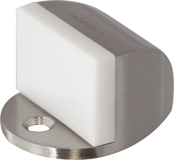 Изображение товара Ограничитель дверной Нора-М 107 / 7263 (матовый никель, с белой резинкой, хедер)