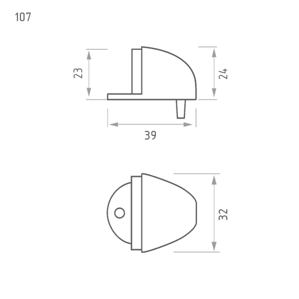 Изображение товара Ограничитель дверной Нора-М 107 / 7263 (матовый никель, с белой резинкой, хедер)
