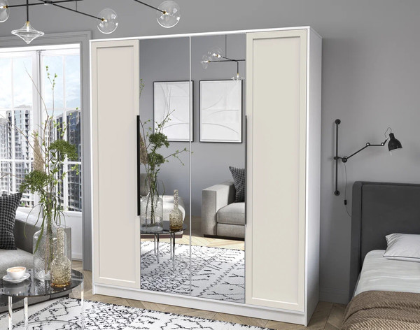 Изображение товара Шкаф Интерлиния Концепт Тренд КТ-Ш4(з) (белый платинум/кашемир)