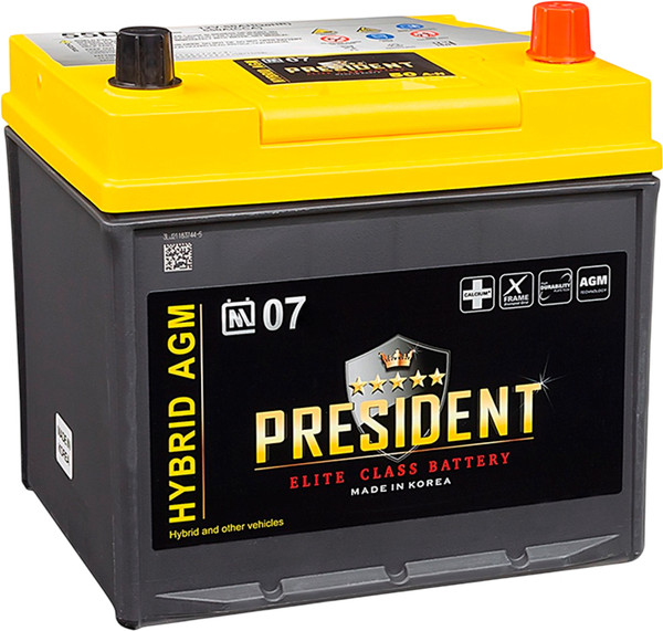 Изображение товара Автомобильный аккумулятор President AGM 55D23L 50R D23 R+ (50 А/ч)