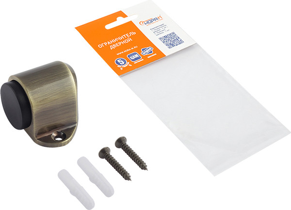 Изображение товара Ограничитель дверной Нора-М 108 / 7271 (старая бронза, с белой резинкой, хедер)