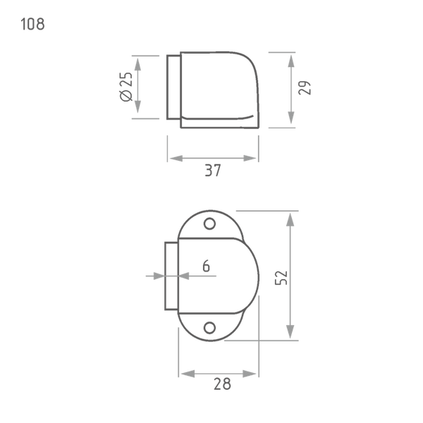 Изображение товара Ограничитель дверной Нора-М 108 / 7271 (старая бронза, с белой резинкой, хедер)