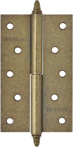 Изображение товара Комплект петель дверных Нора-М 610-5 125x75x2.5 (левая, застаренная бронза)
