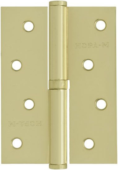 Изображение товара Петля дверная Нора-М 750-4 100x75x2.5 (правая, матовое золото)