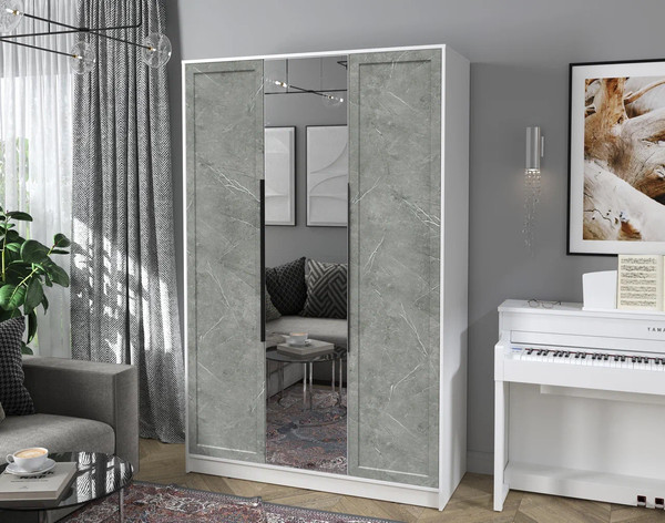 Изображение товара Шкаф Интерлиния Концепт Тренд КТ-Ш3(з) (белый платинум/керамика)