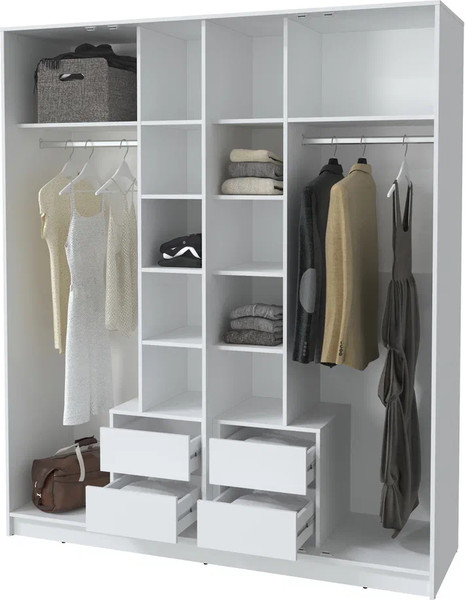 Изображение товара Шкаф Интерлиния Концепт Тренд КТ-Ш4(з) (белый платинум/луна)