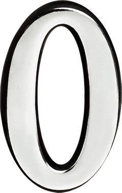 Изображение товара Цифра дверная Нора-М 0 55мм самоклеющаяся / 19469 (хром, пластик)