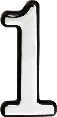 Изображение товара Цифра дверная Нора-М 1 55мм самоклеющаяся / 19471 (хром, пластик)