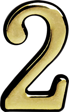 Изображение товара Цифра дверная Нора-М 2 55мм самоклеющаяся / 19472 (золотистый, пластик)