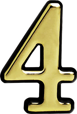 Изображение товара Цифра дверная Нора-М 4 55мм самоклеющаяся / 19476 (золотистый, пластик)