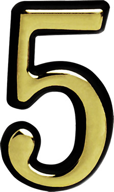Изображение товара Цифра дверная Нора-М 5 55мм самоклеющаяся / 19478 (золотистый, пластик)
