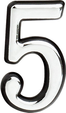 Изображение товара Цифра дверная Нора-М 5 55мм самоклеющаяся / 19479 (хром, пластик)