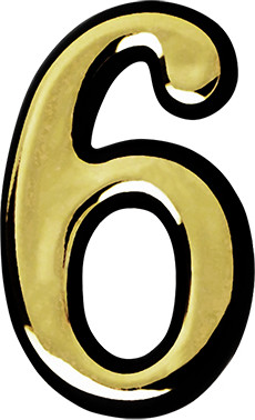 Изображение товара Цифра дверная Нора-М 6 (9) 55мм самоклеющаяся / 19480 (золотистый, пластик)