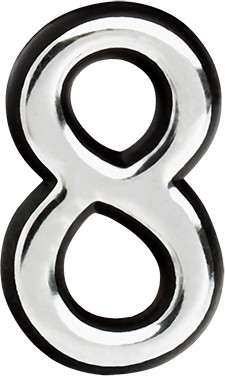 Изображение товара Цифра дверная Нора-М 8 55мм самоклеющаяся / 19486 (хром, пластик)