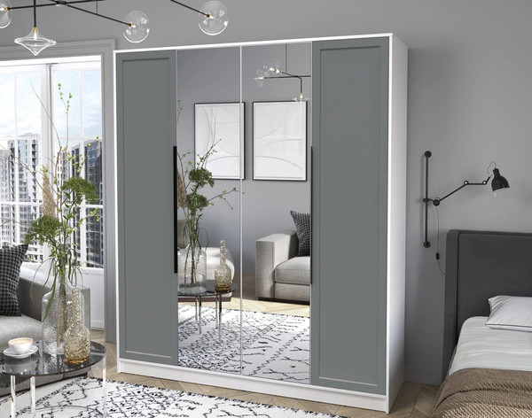 Изображение товара Шкаф Интерлиния Концепт Тренд КТ-Ш4(з) (белый платинум/серый)