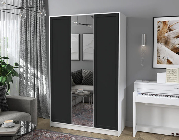 Изображение товара Шкаф Интерлиния Концепт Тренд КТ-Ш3(з) (белый платинум/черный)