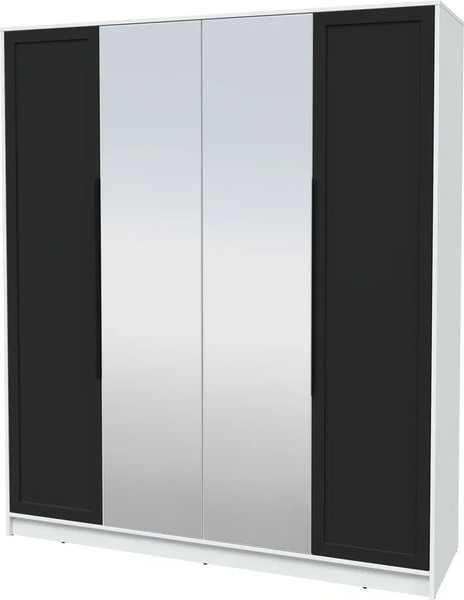 Изображение товара Шкаф Интерлиния Концепт Тренд КТ-Ш4(з) (белый платинум/черный)