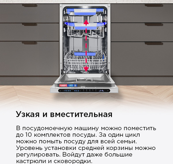 Изображение товара Посудомоечная машина Maunfeld MLP45331T Light Beam Wi-Fi