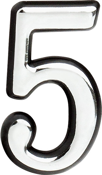 Изображение товара Цифра дверная Нора-М 5 100мм самоклеющаяся / 19462 (хром, пластик)