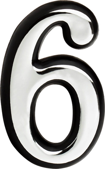 Изображение товара Цифра дверная Нора-М 6 (9) 100мм самоклеющаяся / 19464 (хром, пластик)