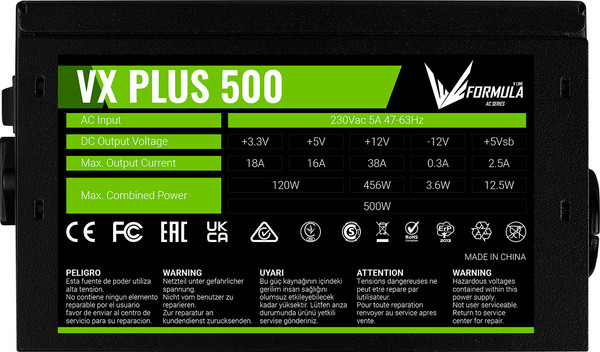 Изображение товара Блок питания для компьютера Formula VX Plus 500