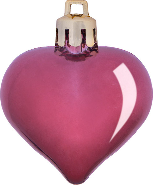 Изображение товара Набор елочных игрушек Волшебная страна Сердечки бордовые / 110446 (10шт)