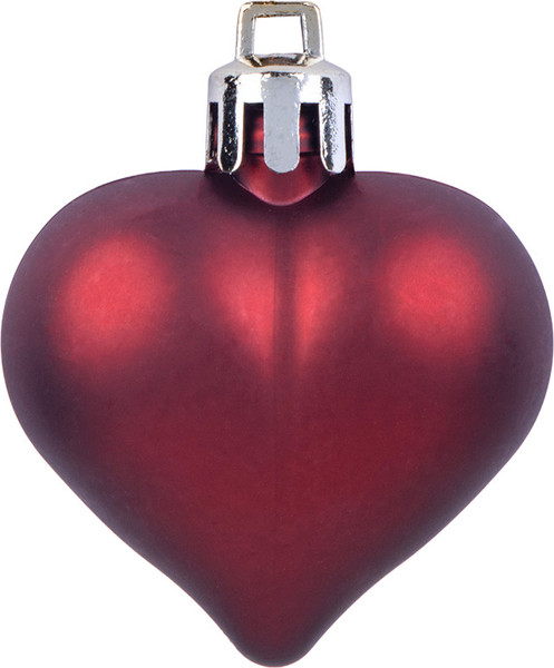 Изображение товара Набор елочных игрушек Волшебная страна Сердечки бордовые / 110446 (10шт)