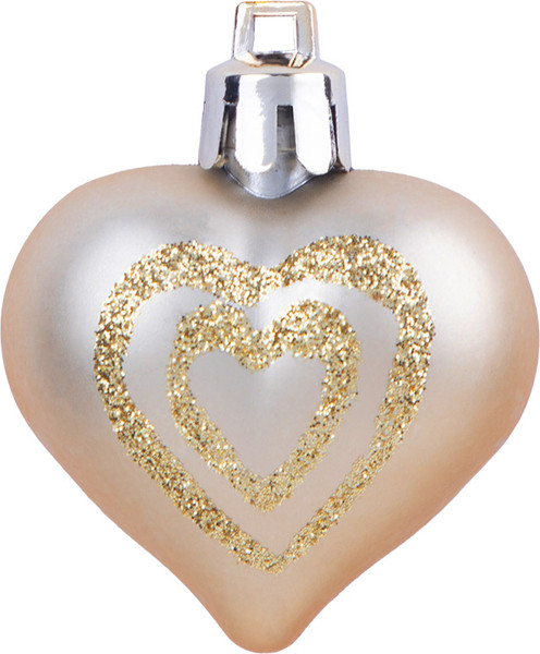 Изображение товара Набор елочных игрушек Волшебная страна Сердечки золотые / 110444 (10шт)