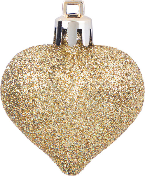 Изображение товара Набор елочных игрушек Волшебная страна Сердечки золотые / 110444 (10шт)