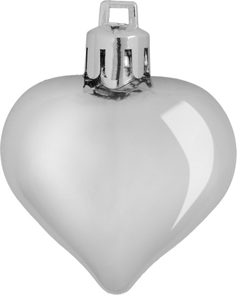 Изображение товара Набор елочных игрушек Волшебная страна Сердечки серебряные 110445 (10шт)