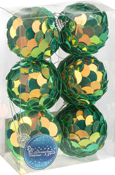 Изображение товара Набор шаров новогодних Волшебная страна Русалка 110452 (6шт)