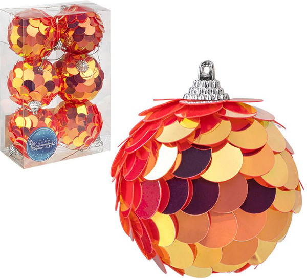 Изображение товара Набор шаров новогодних Волшебная страна Солнце 110451 (6шт)