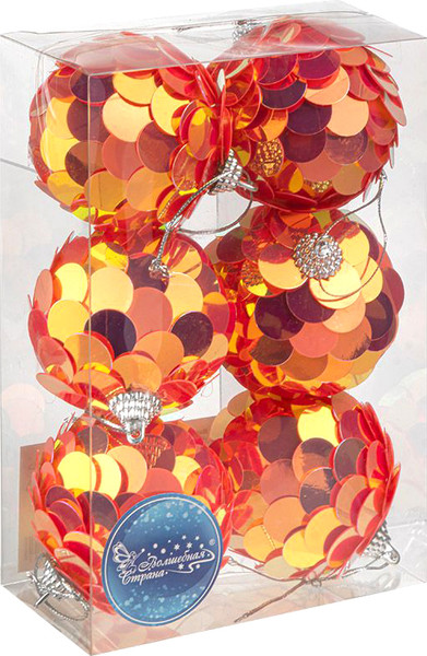 Изображение товара Набор шаров новогодних Волшебная страна Солнце 110451 (6шт)