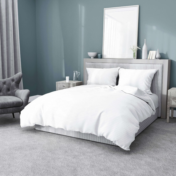 Изображение товара Комплект постельного белья Samsara Страйп-сатин 2сп 50х70 (белый)