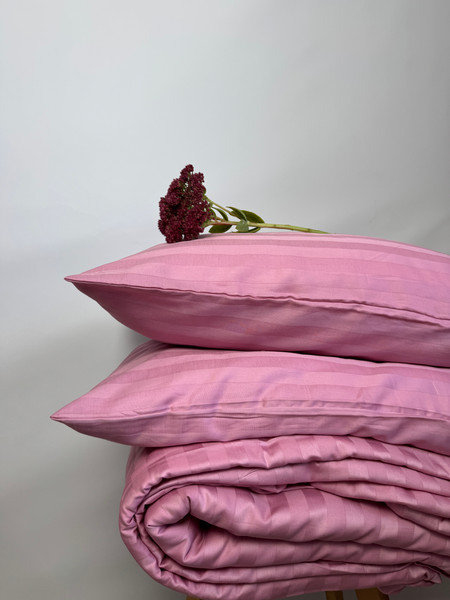 Изображение товара Комплект постельного белья Samsara Страйп-сатин 1.5сп 70х70 (пыльная роза)