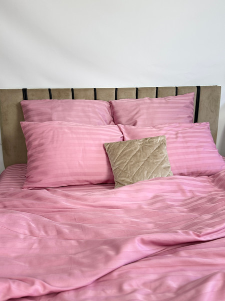 Изображение товара Комплект постельного белья Samsara Страйп-сатин 1.5сп 50х70 (пыльная роза)