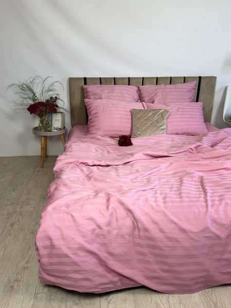Изображение товара Комплект постельного белья Samsara Страйп-сатин Евро 50х70 (пыльная роза)