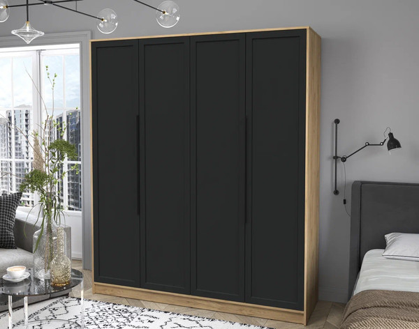 Изображение товара Шкаф Интерлиния Концепт Тренд КТ-Ш4 (дуб золотой/черный)