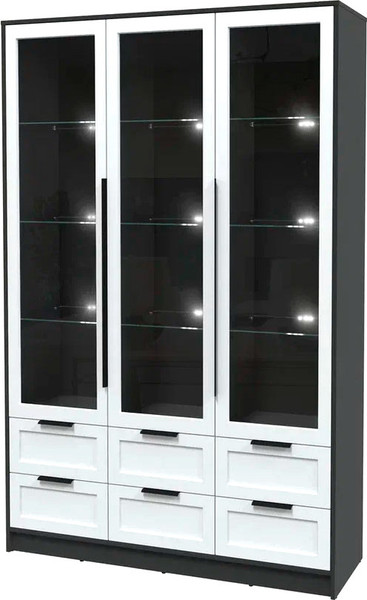 Изображение товара Шкаф с витриной Интерлиния Концепт Тренд КТ-ШВ3 с подсветкой (антрацит/белый)