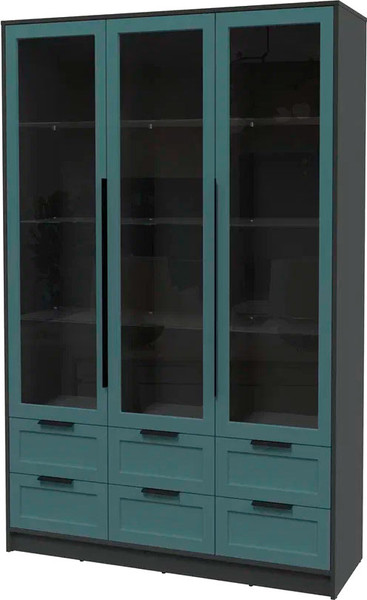 Изображение товара Шкаф с витриной Интерлиния Концепт Тренд КТ-ШВ3 (антрацит/верде)