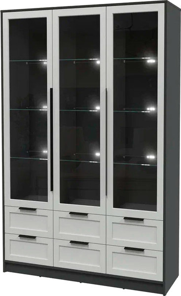 Изображение товара Шкаф с витриной Интерлиния Концепт Тренд КТ-ШВ3 с подсветкой (антрацит/грей)