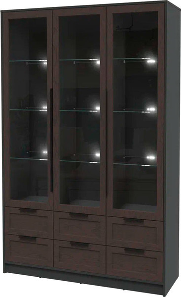 Изображение товара Шкаф с витриной Интерлиния Концепт Тренд КТ-ШВ3 с подсветкой (антрацит/дуб английский)