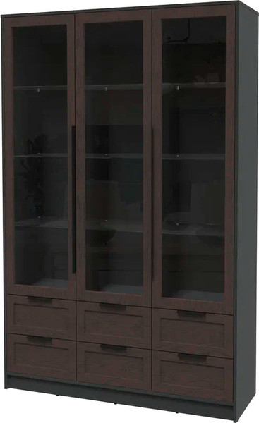 Изображение товара Шкаф с витриной Интерлиния Концепт Тренд КТ-ШВ3 (антрацит/дуб английский)