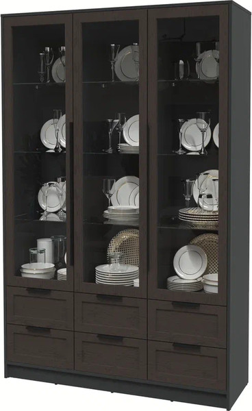 Изображение товара Шкаф с витриной Интерлиния Концепт Тренд КТ-ШВ3 (антрацит/дуб английский)