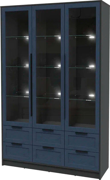 Изображение товара Шкаф с витриной Интерлиния Концепт Тренд КТ-ШВ3 (антрацит/дуб королевский)