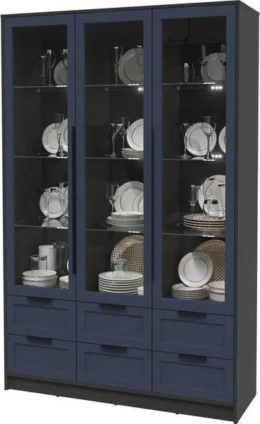 Изображение товара Шкаф с витриной Интерлиния Концепт Тренд КТ-ШВ3 (антрацит/дуб королевский)