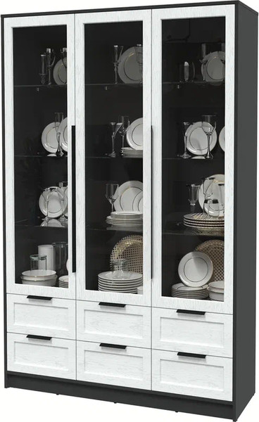 Изображение товара Шкаф с витриной Интерлиния Концепт Тренд КТ-ШВ3 (антрацит/дуб полярный)