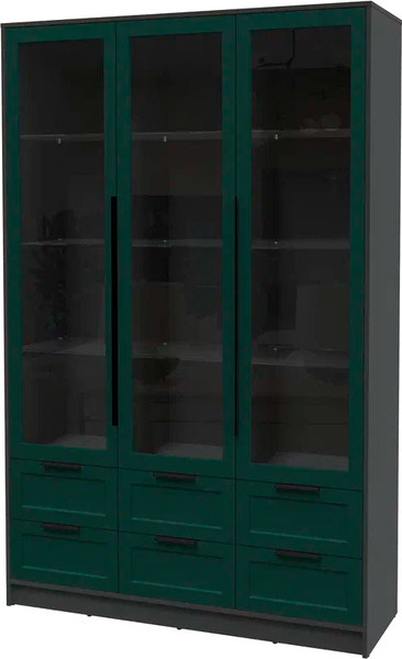 Изображение товара Шкаф с витриной Интерлиния Концепт Тренд КТ-ШВ3 (антрацит/изумруд)
